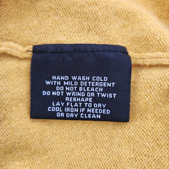 SUTTON CASHMERE 100% Cashmere Ruffle Trim Cardigan Pearl Buttons Yellow - Picture 4 of 4